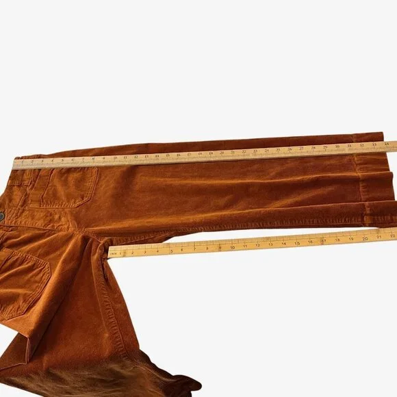 Maeve The Colette Corduroy Pants Womens 29P Orange Cropped Wide Leg Petite - Picture 9 of 10